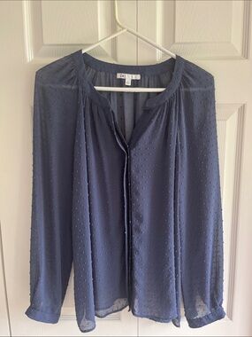 DR2 Blue Textured Blouse bought at Holt Renfrew